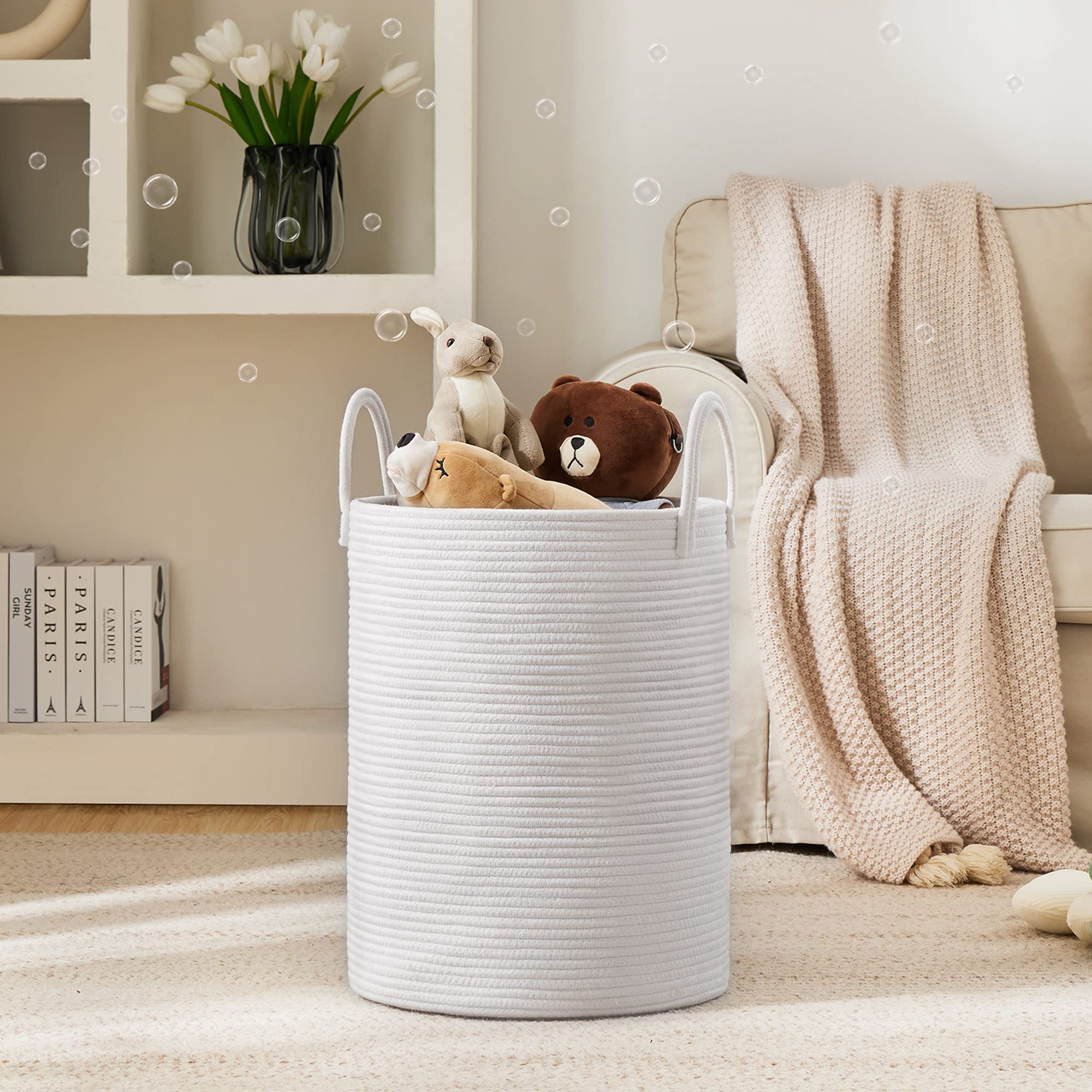 YOUDENOVA sturdy handle close-up shows easy transport for blankets and towels