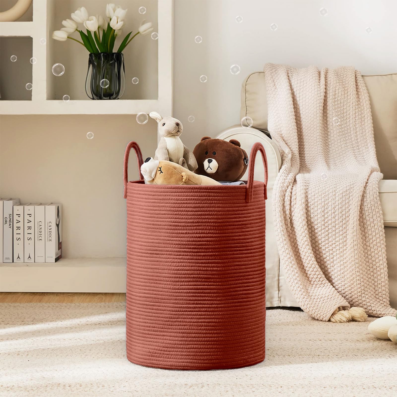 YOUDENOVA woven cotton rope detail highlights sturdy decorative storage.