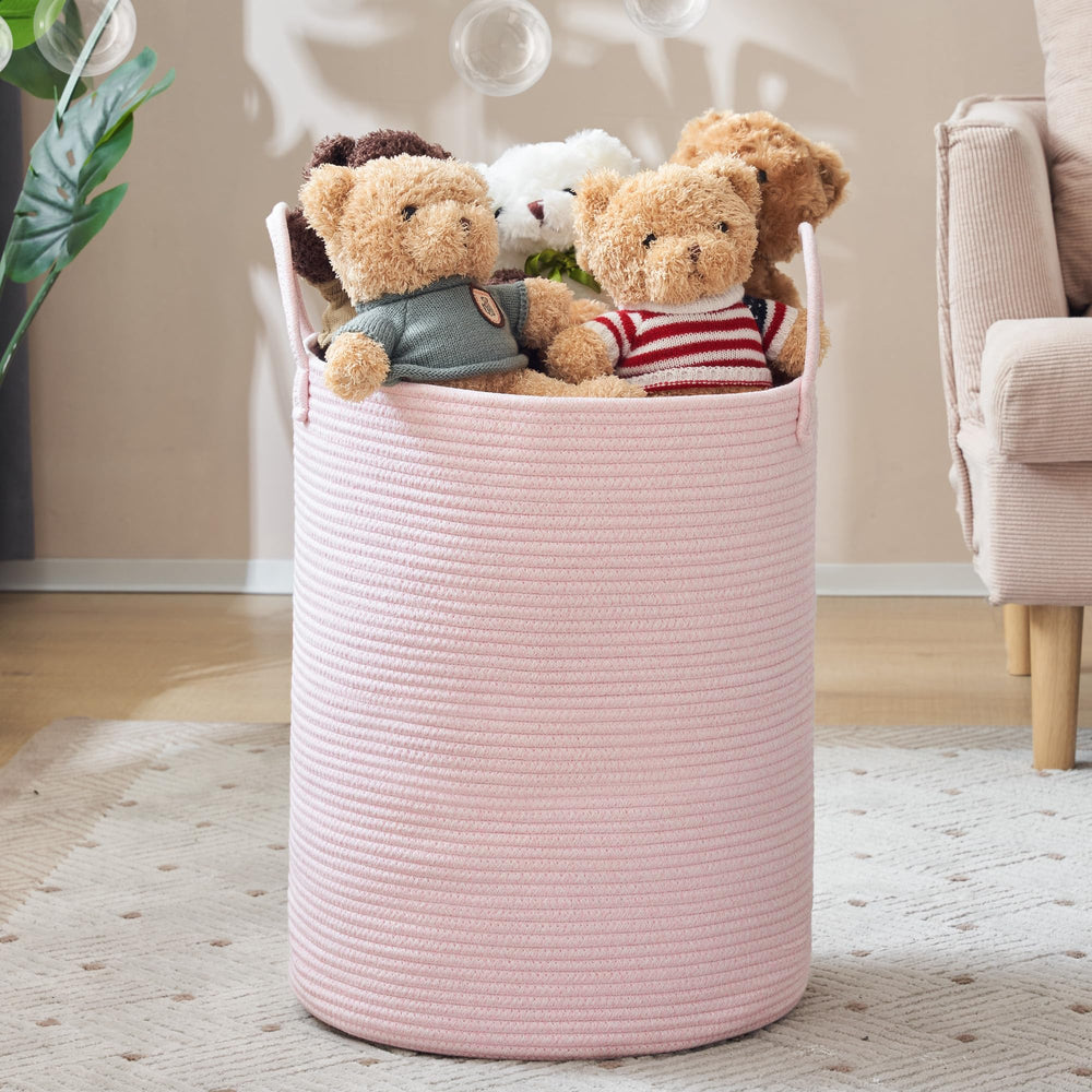 YOUDENOVA woven rope laundry hamper 58L ready for easy laundry days and organized spaces.