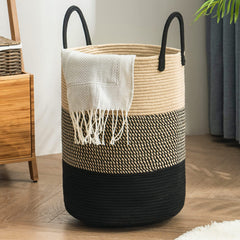 YOUDENOVA woven rope laundry hamper 72L tall with sturdy handles for easy transport