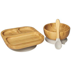 Youkoo Kitchen baby dish plate in grey for self-feeding practice