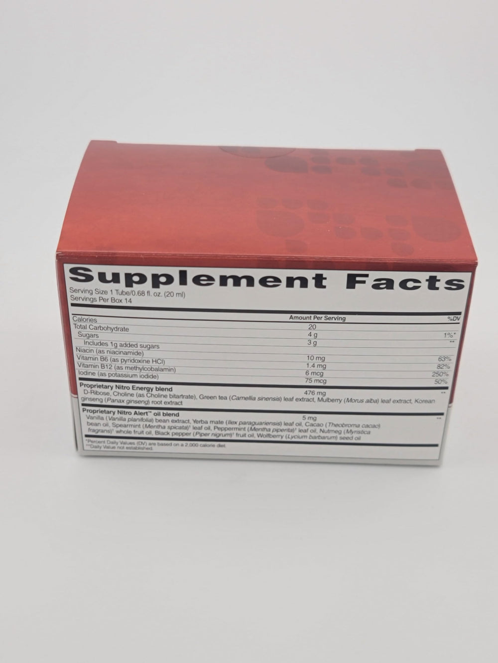 Young Living NingXia Nitro serving glass with sachet suggests quick energy boosts.