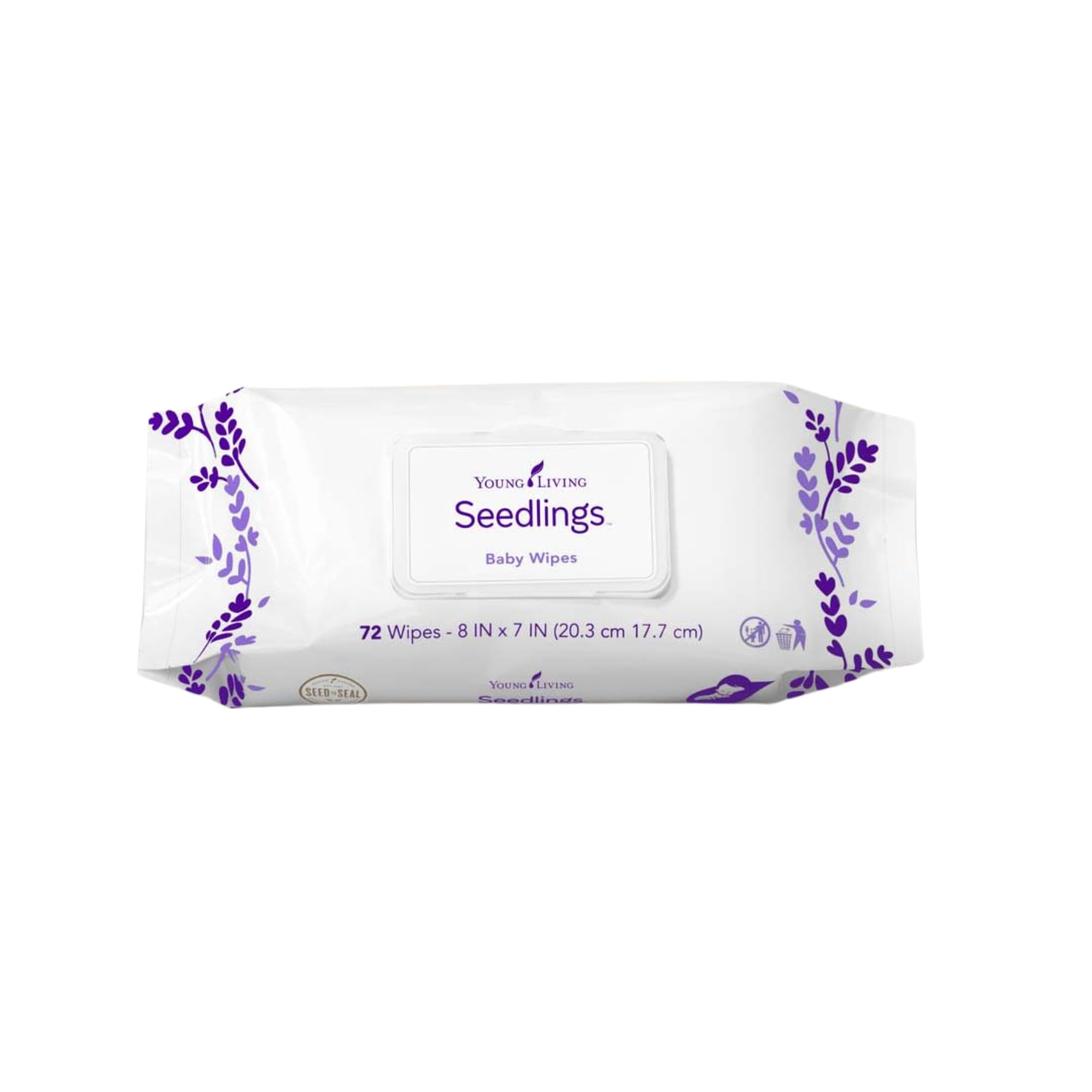 Young Living Seedlings Baby Wipes packaging for on-the-go cleanups