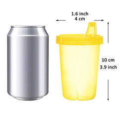 youngever pink sippy cups side view showing durable dishwasher-safe plastic