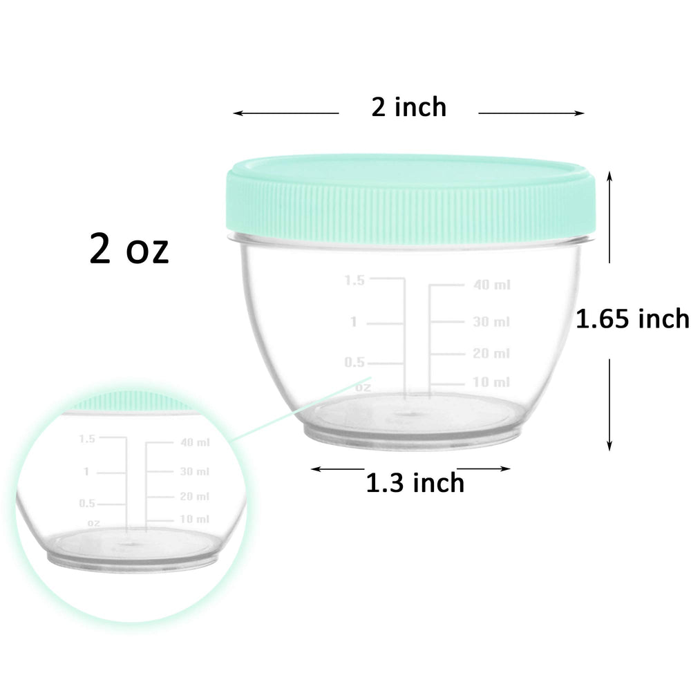 Youngever containers with assorted color lids for portion control and quick food identification.