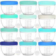 Youngever 18-set baby food storage containers in 6 oz size with color lids for portioning.