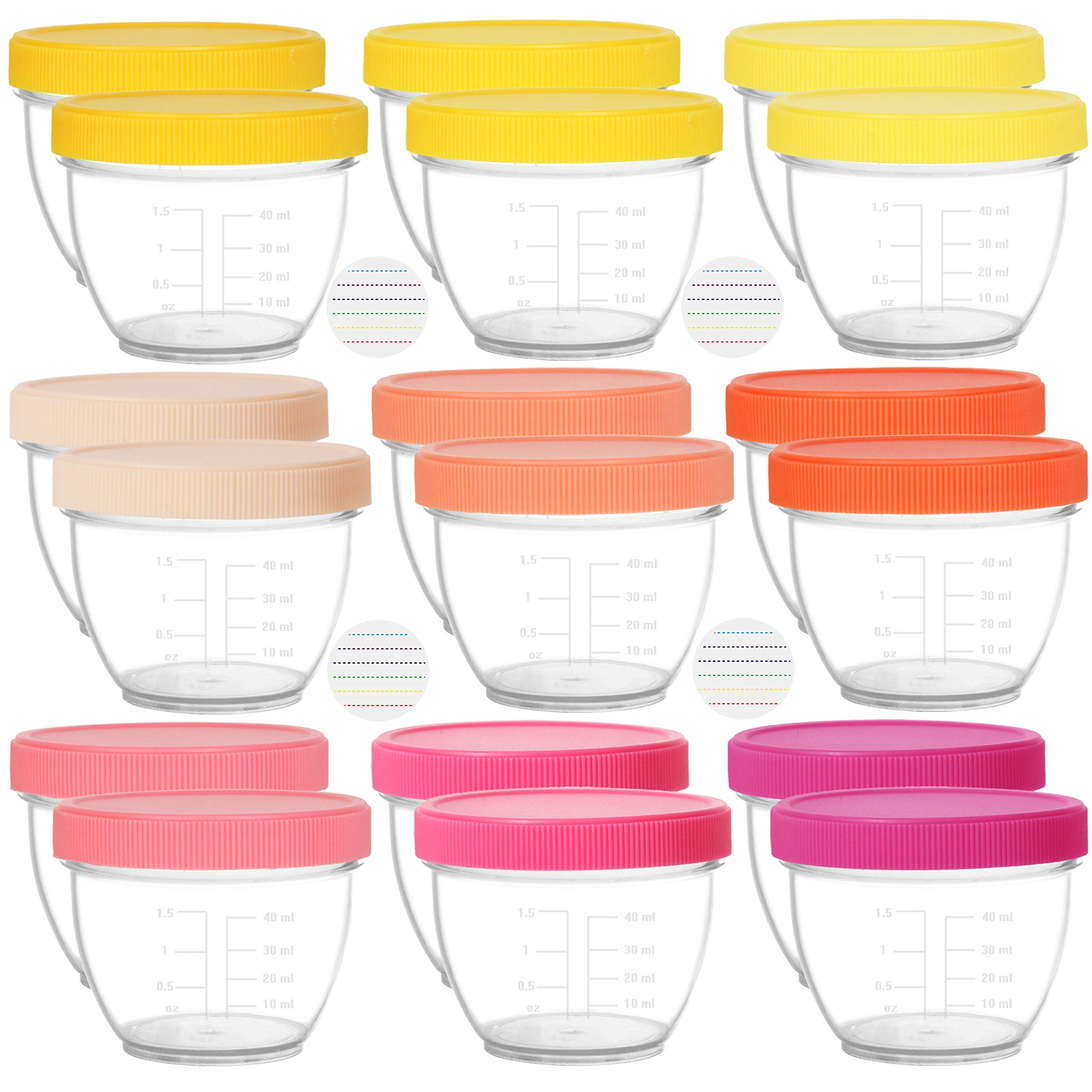 Youngever 2oz baby food containers with lids for easy portioning and on-the-go feeding.