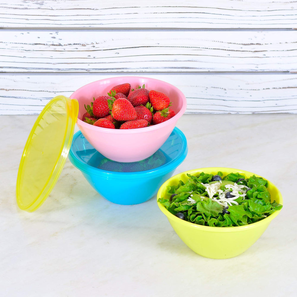 Youngever stackable bowls for storage saving cabinet space and simplifying prep.