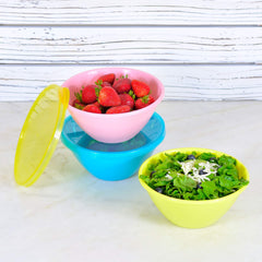 Youngever stackable bowls for storage saving cabinet space and simplifying prep.