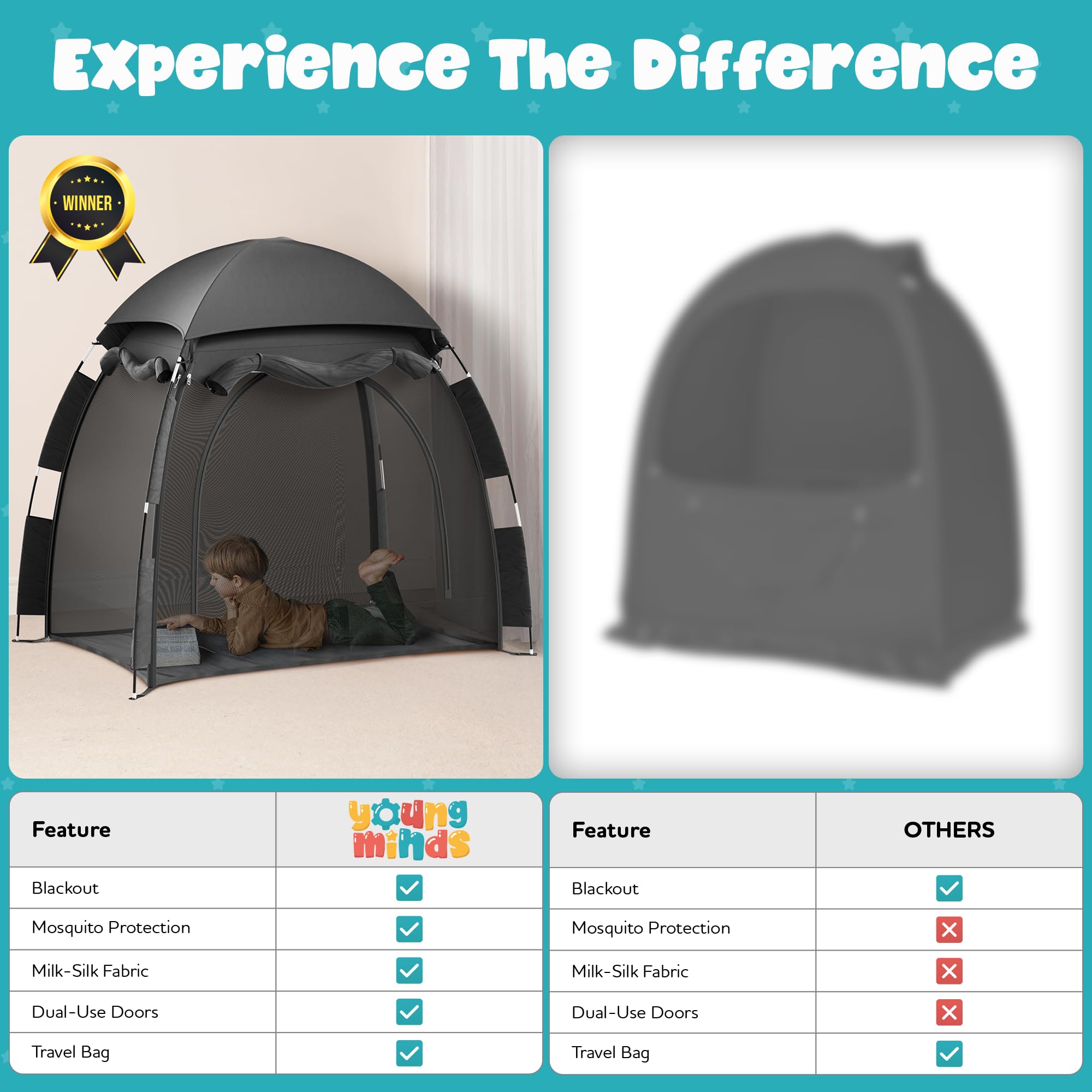 YoungMinds stable-setup-poles-stakes ensures sturdy shelter on windy days.