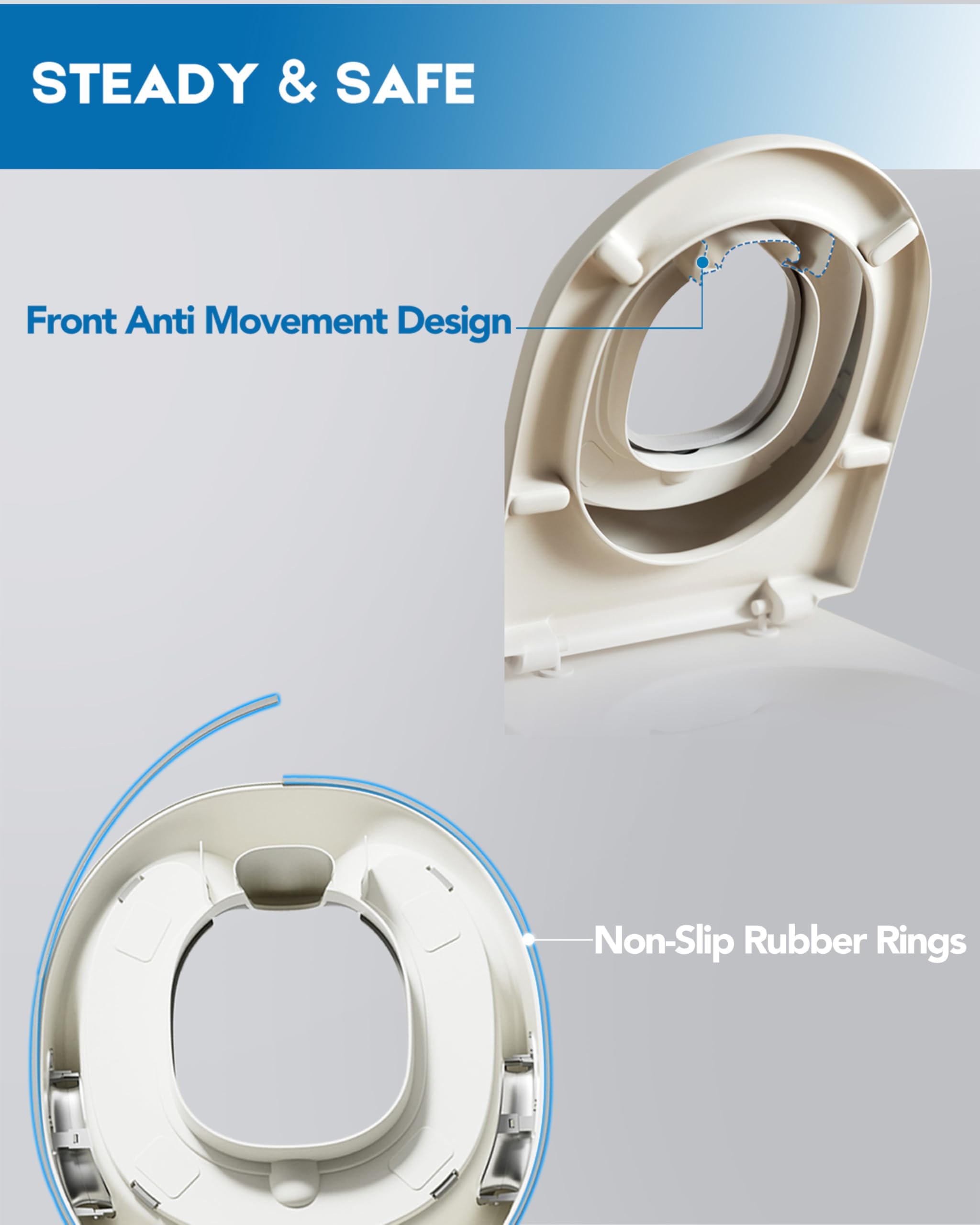 Youocomu potty training seat fits standard toilets securely.