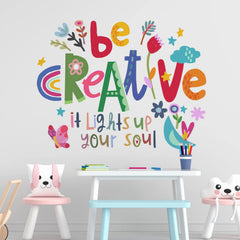 Yovkky Be Creative quote wall decal in color for kids' room decor