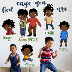 Yovkky God Says You Are wall decal for Black boys; inspiring nursery decor