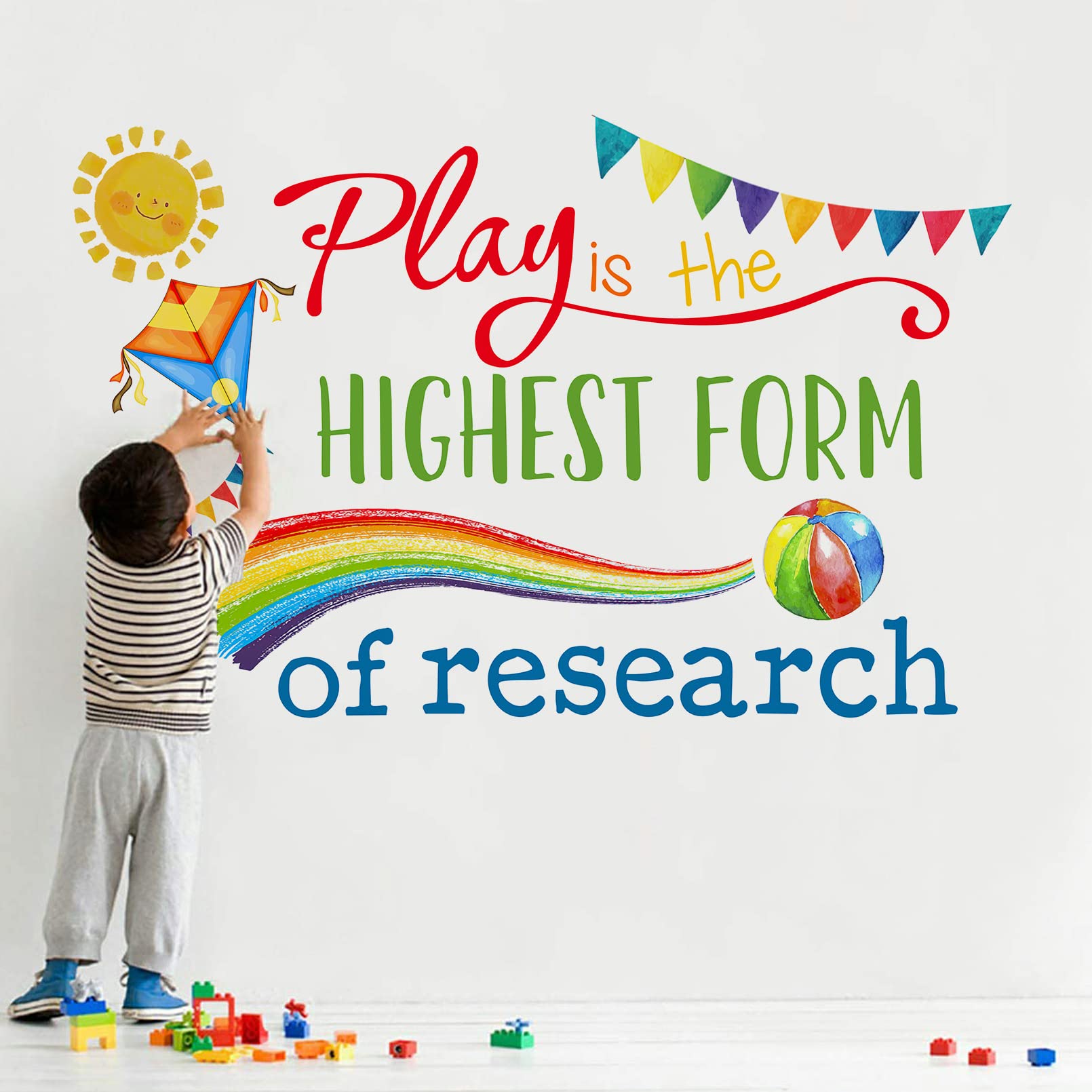 Yovkky Play waterproof vinyl wall decal withstands daily use in busy spaces.