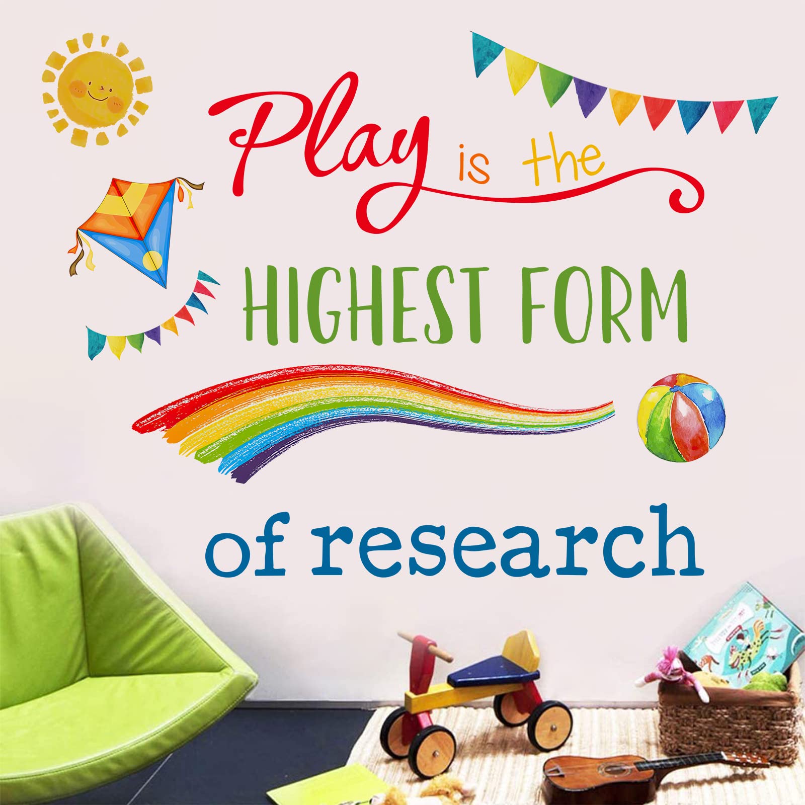 Yovkky Play peel-and-stick wall decal suitable for playroom decor and quick updates.