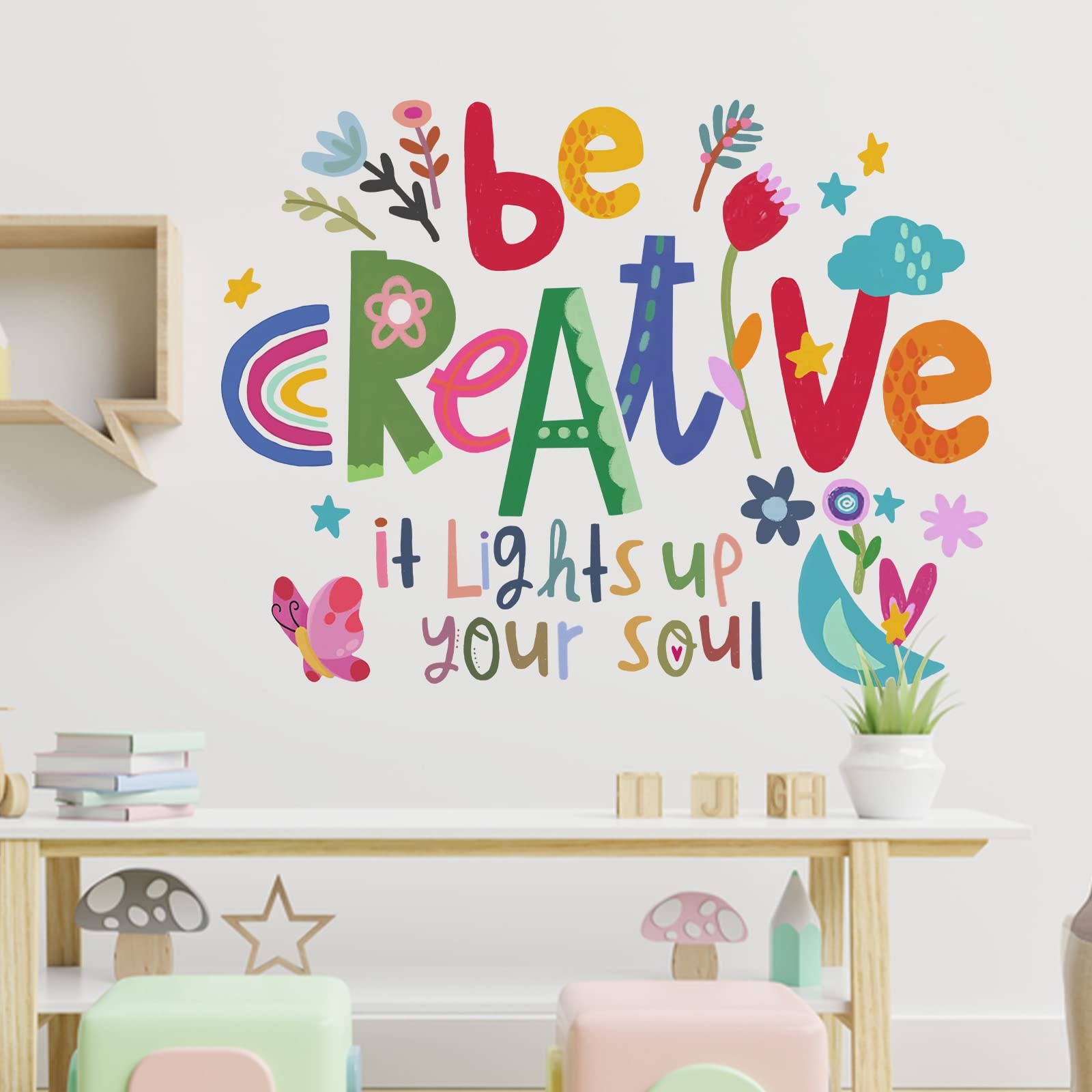 Yovkky removable wall art for kids' playrooms, easy to reposition