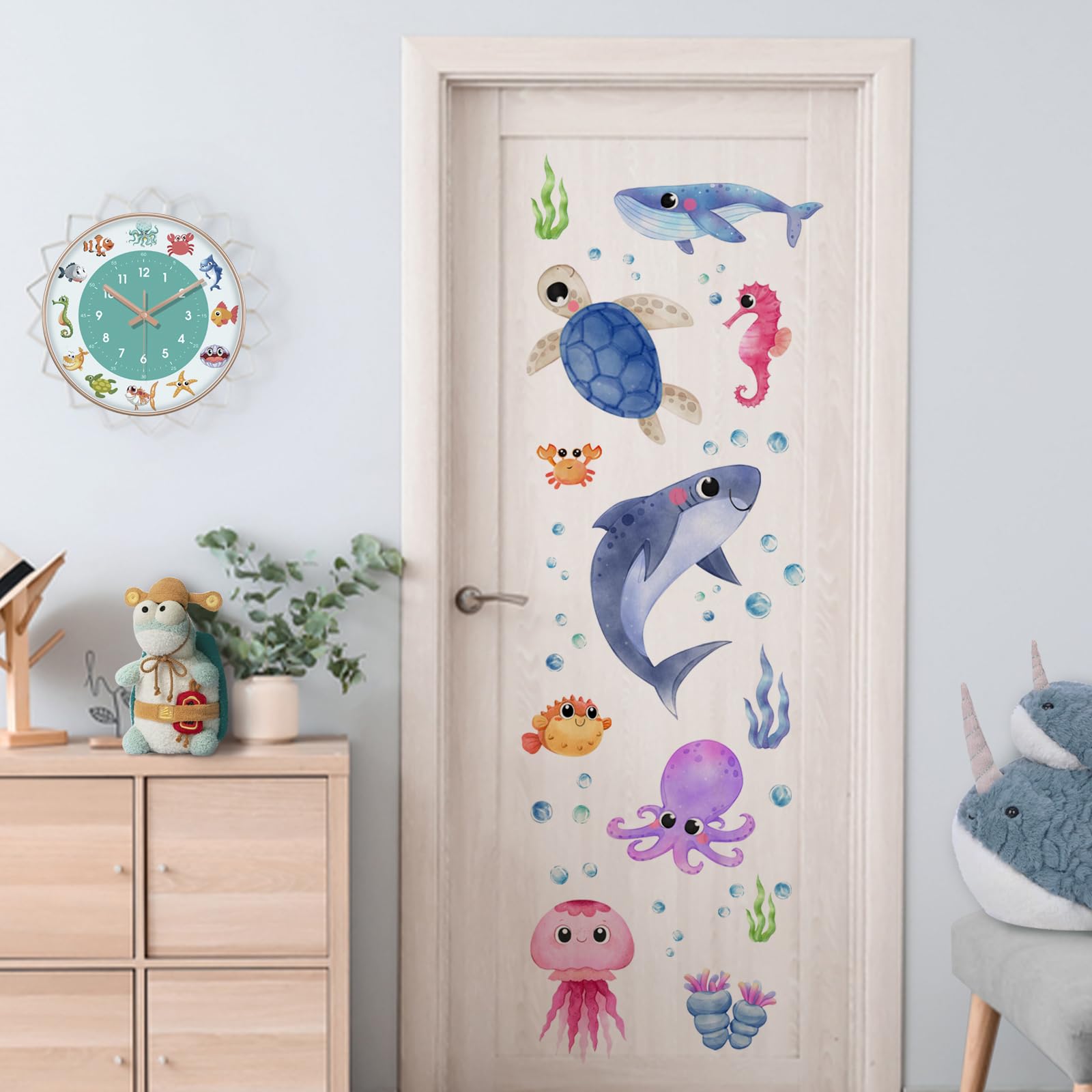 Yovkky Jellyfish wall decal vibrant decor for classrooms and bedrooms.