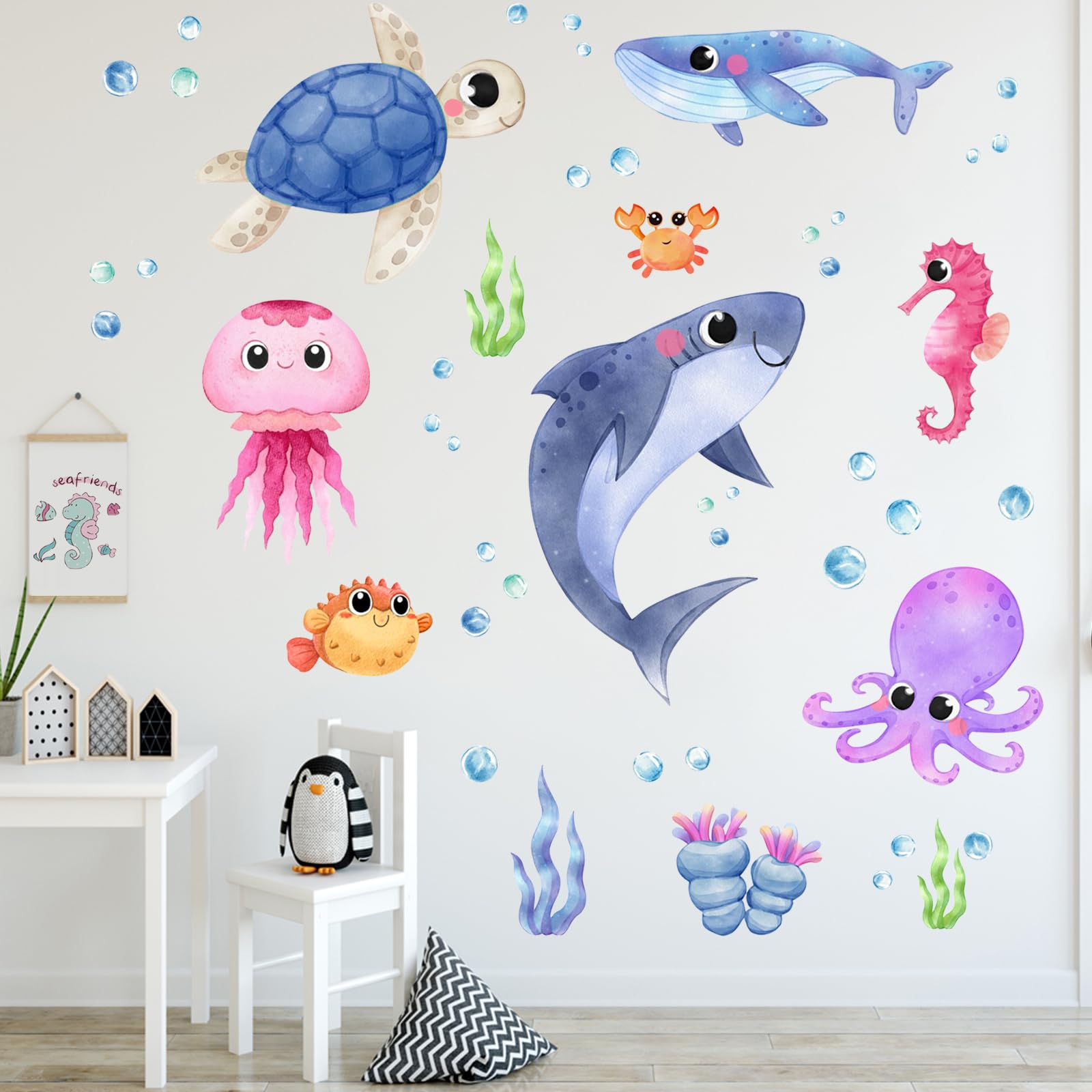 Yovkky Octopus wall decal brightens playrooms with marine charm.