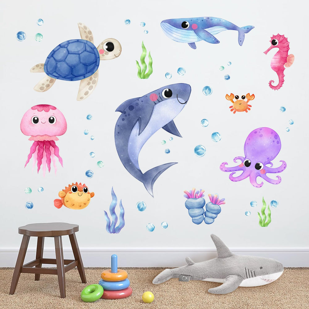 Yovkky Seahorse wall decal kid-friendly ocean decor that’s easy to reposition.