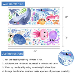 Yovkky Whale wall decal creates calming underwater vibes in nurseries.