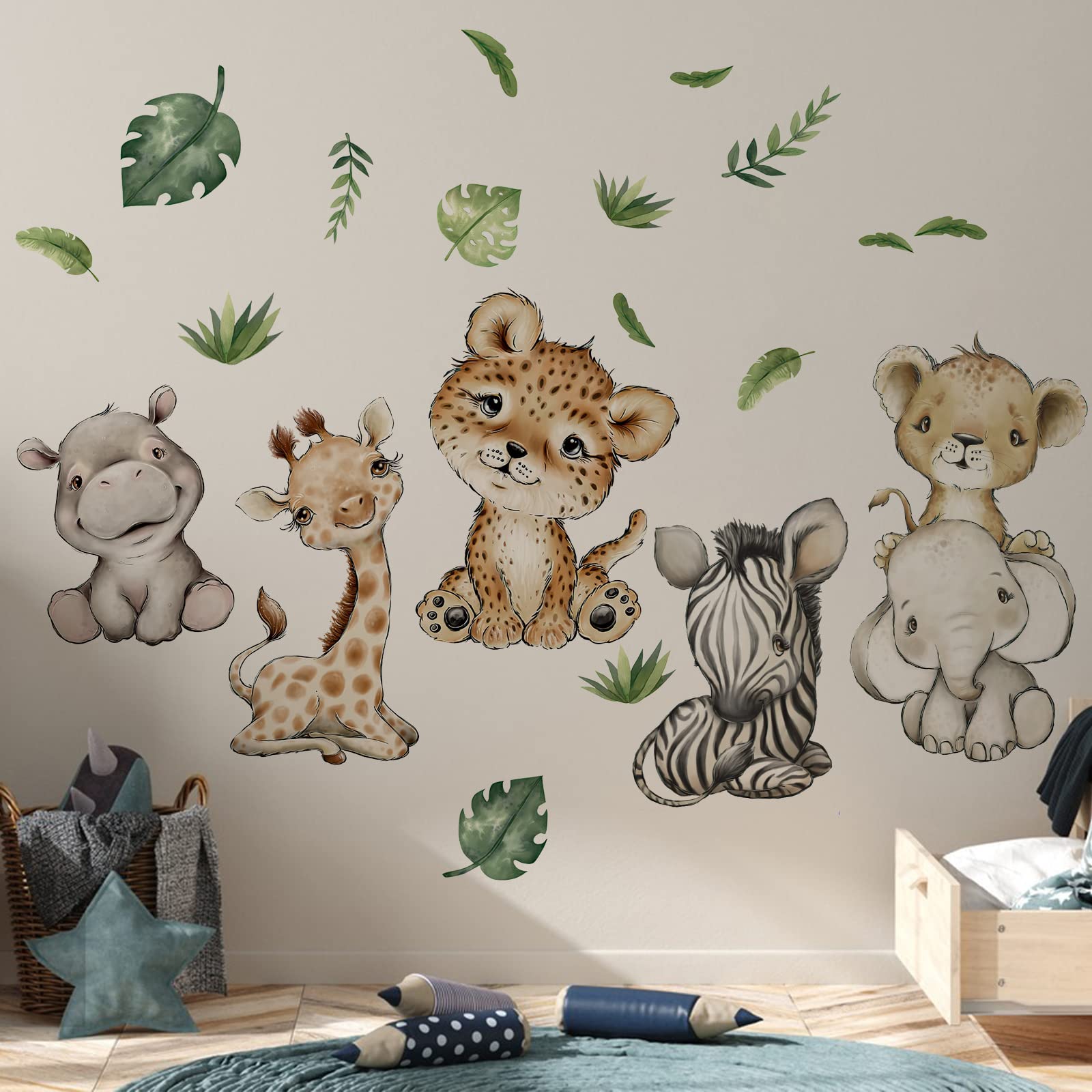 Yovkky lion decal creates a bold focal point in a child’s room.