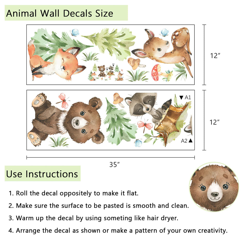 Yovkky woodland deer wall decal adds calm woodland vibes to kids' room