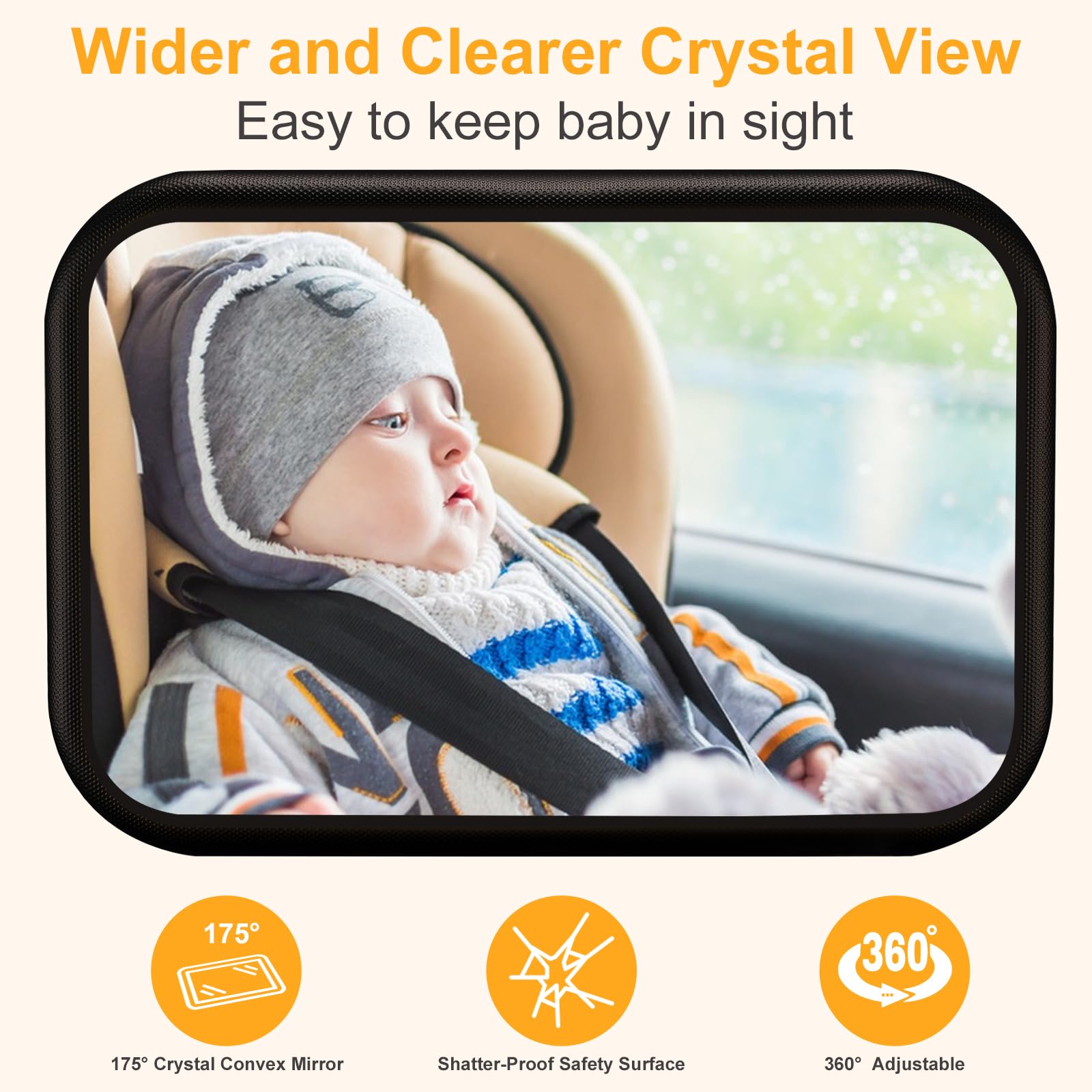 YOVKOK mirror offers 360-degree rotation for flexible viewing.