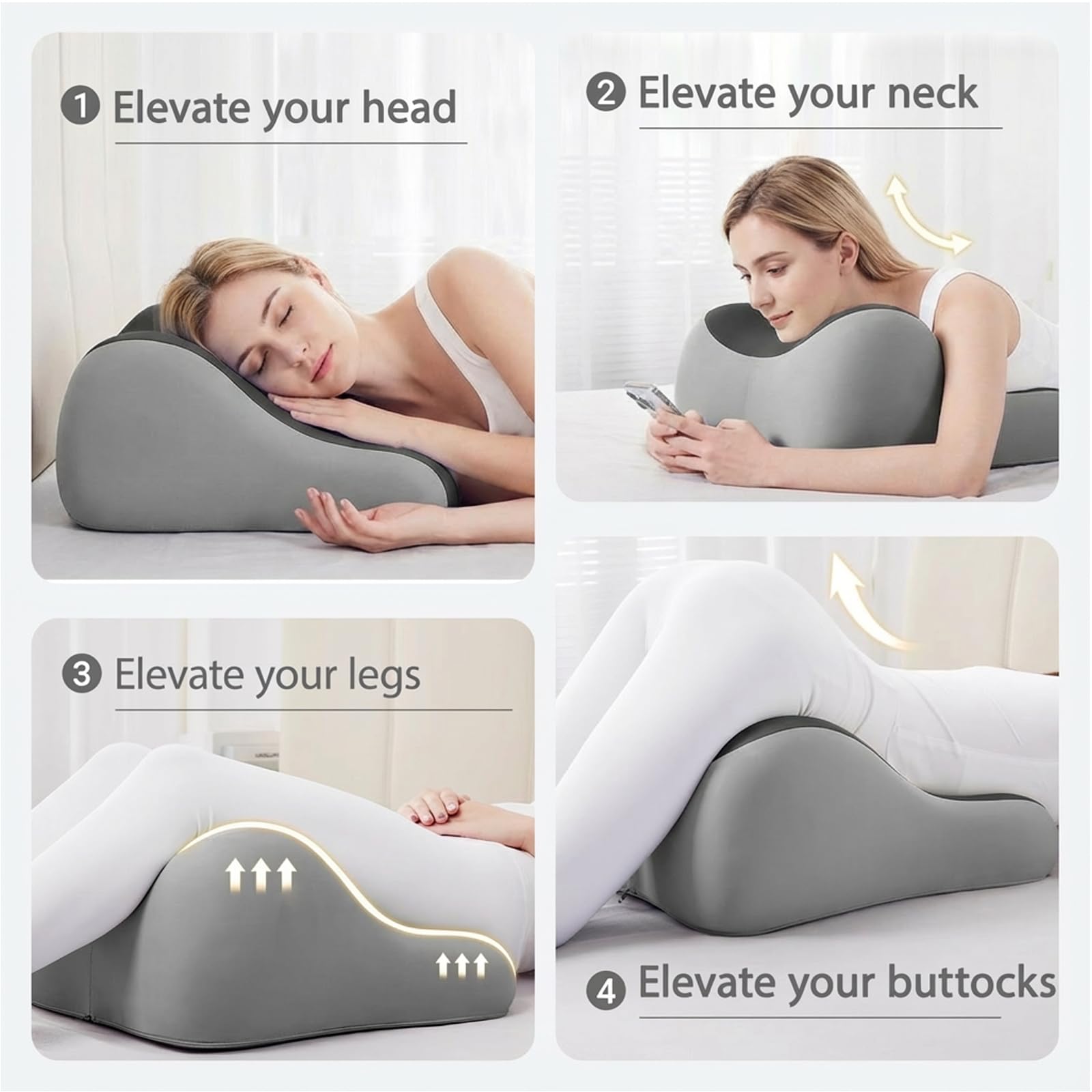 YOVSGSOK couples comfort pillow for shared lounging and reading