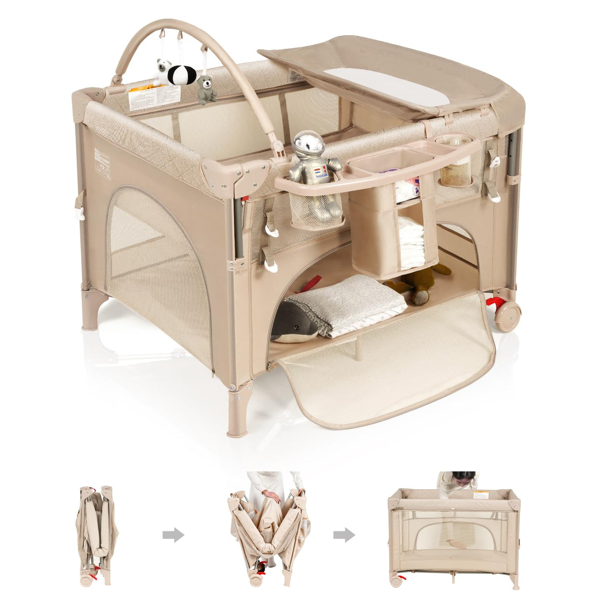 YoYiCuna 4-in-1 bassinet beside crib enabling easy bedside care