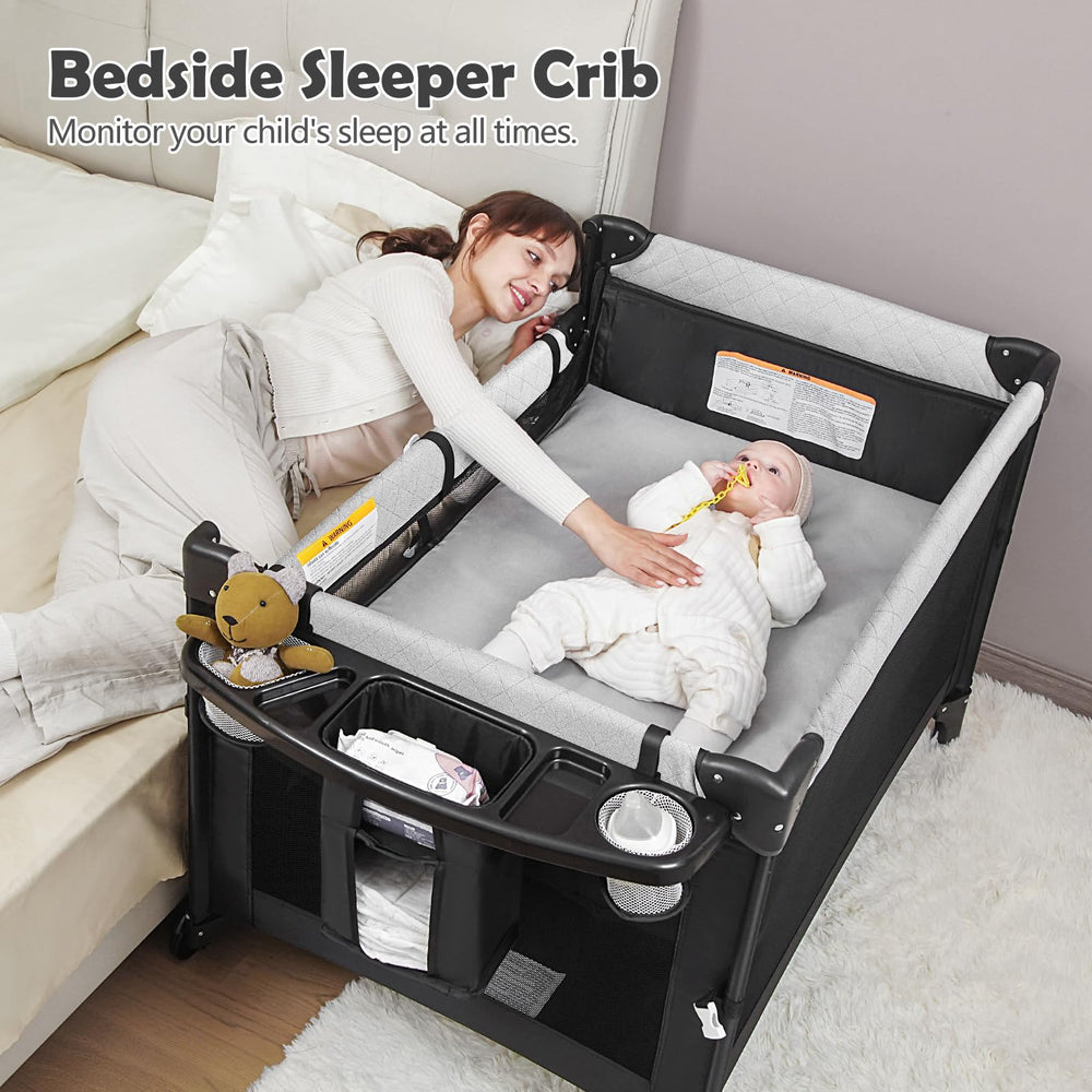 YoYiCuna adjustable height supports newborn to toddler use.