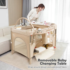 YoYiCuna ASTM-certified pack-and-play ensures safe, sturdy play and sleep