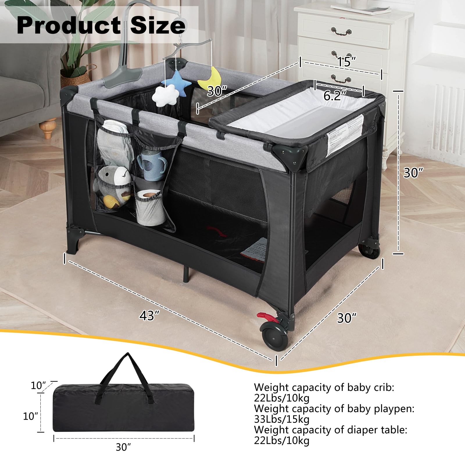 YoYiCuna carry bag with wheels makes travel and storage effortless.