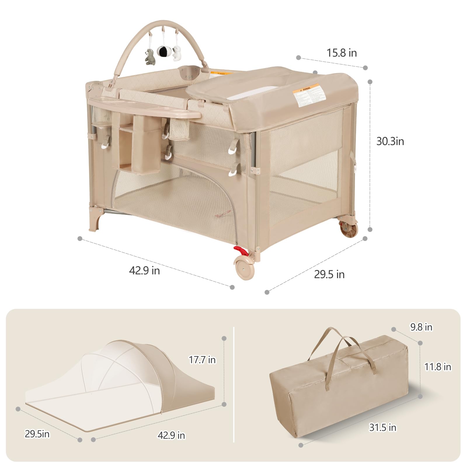 YoYiCuna one-hand setup demonstrating quick assembly for diaper changes
