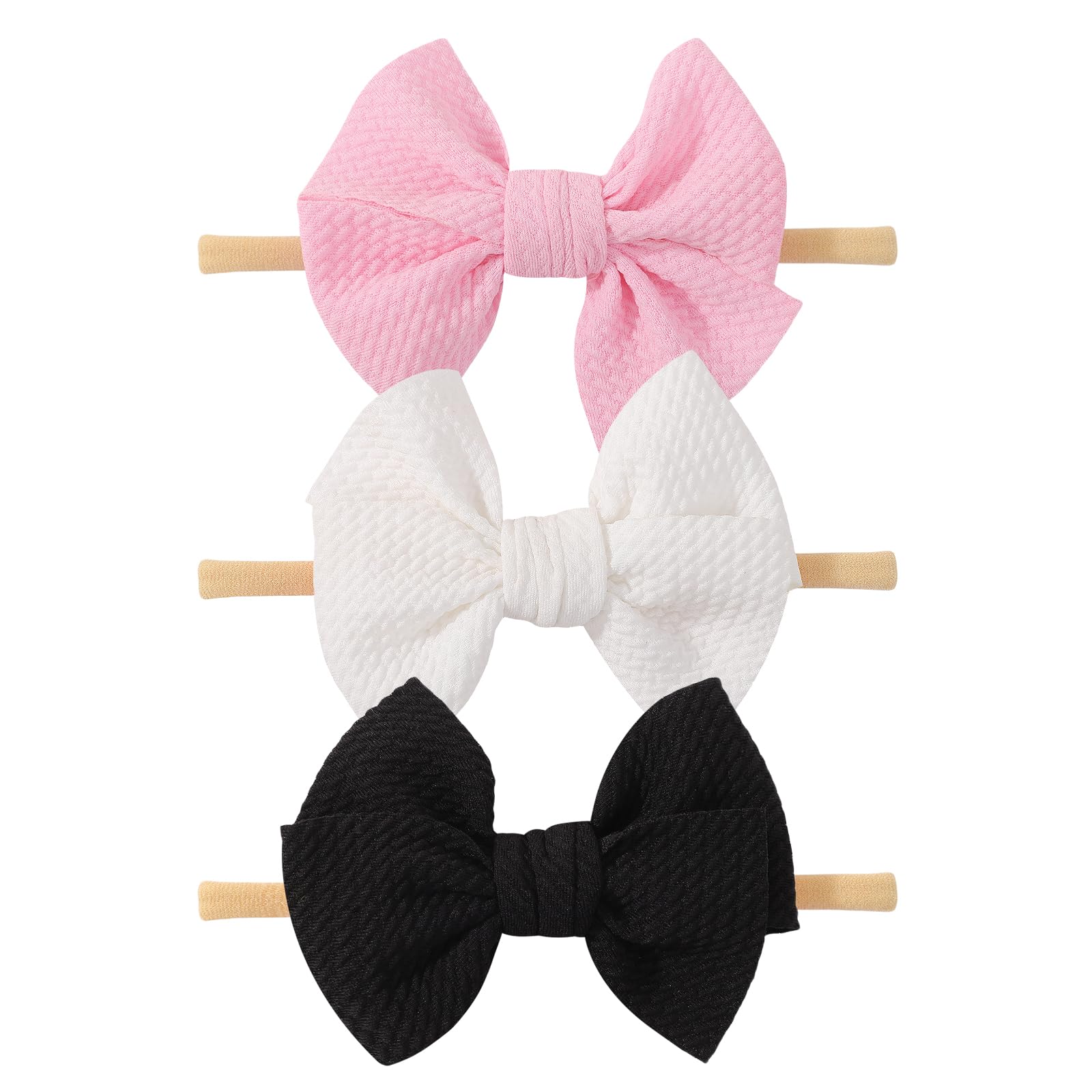yoyokid 3-pack black bow headband for daily outfits