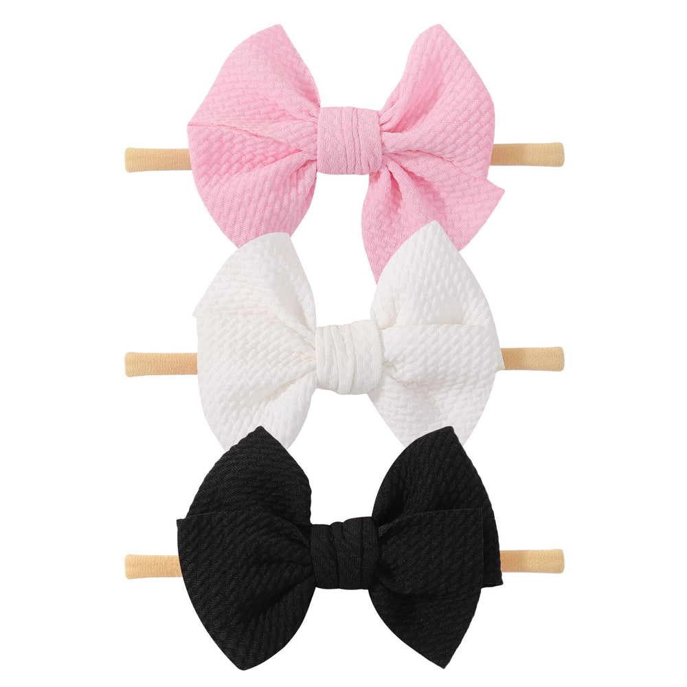yoyokid 3-pack black bow headband for daily outfits