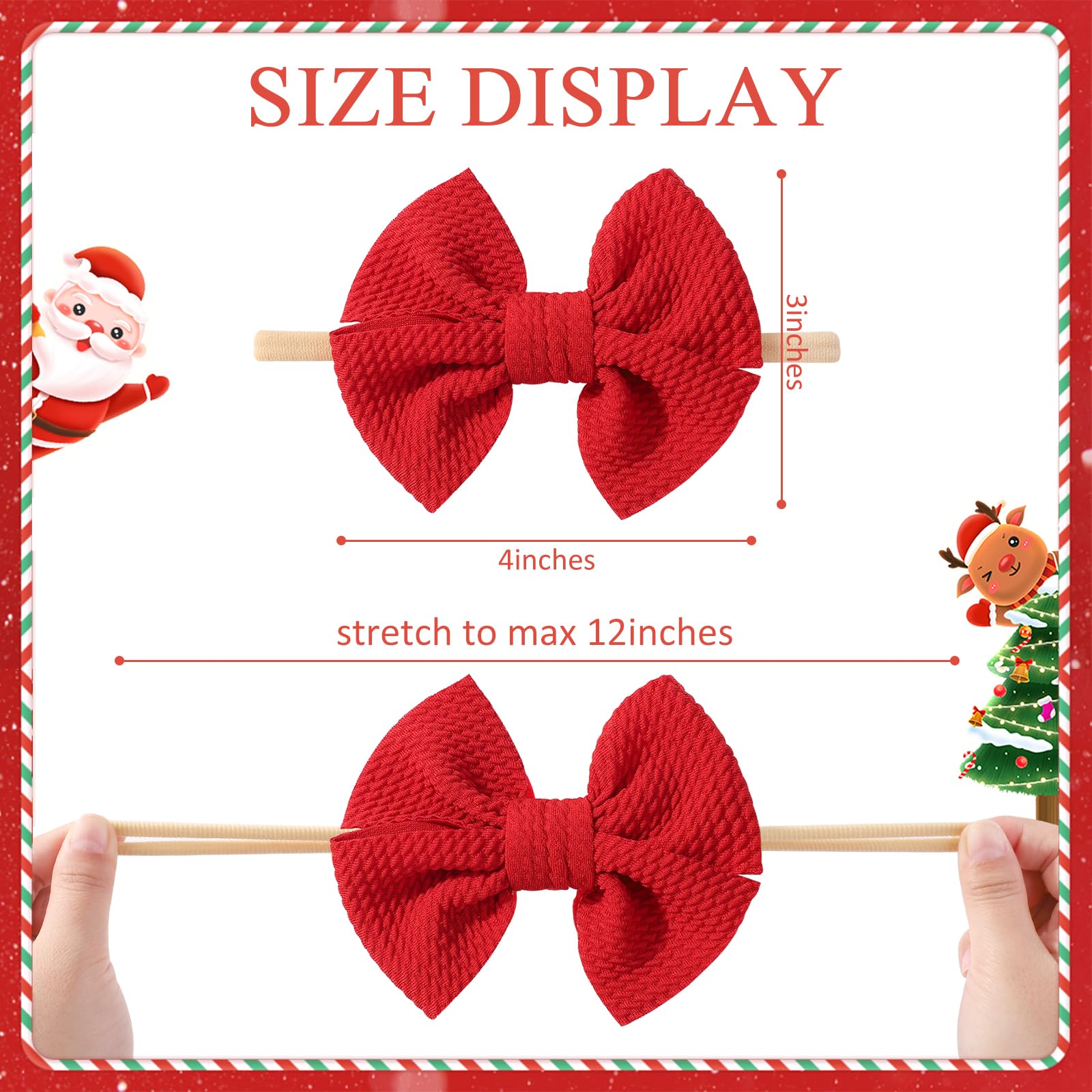 Yoyokid festive headband with textured bow for holiday charm