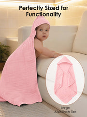 YOYOO 3-pack pink towels on display, ready for post-bath use.