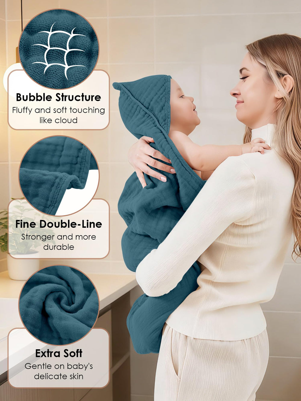 YOYOO 32x32 inch towel gives full-body coverage for versatile use.