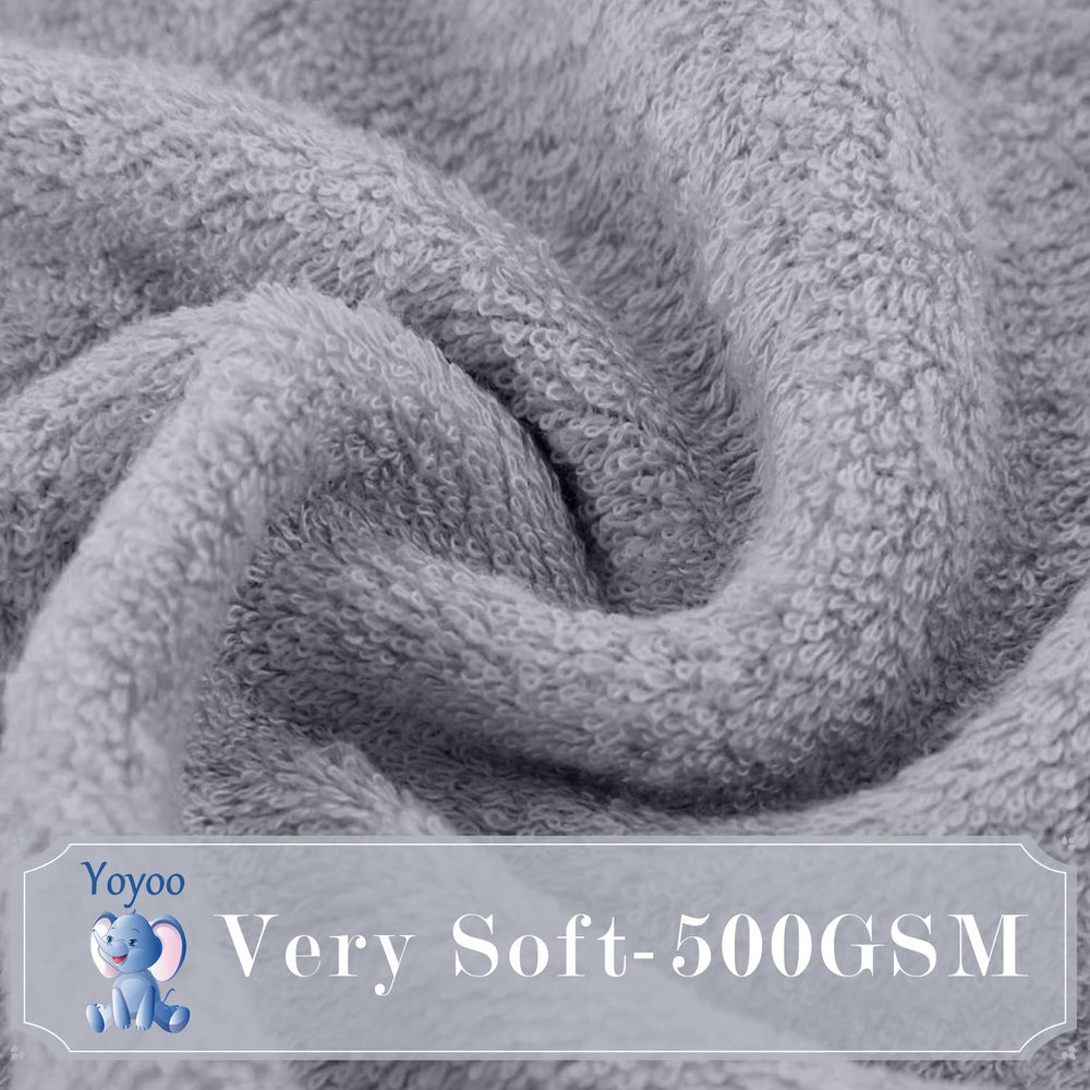 YOYOO 30x30 towel laid flat, illustrating generous size and coverage.