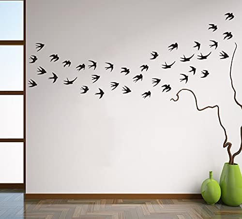 YOYOYU ART HOME DECOR Swallow flock decals ideal for living room accents.