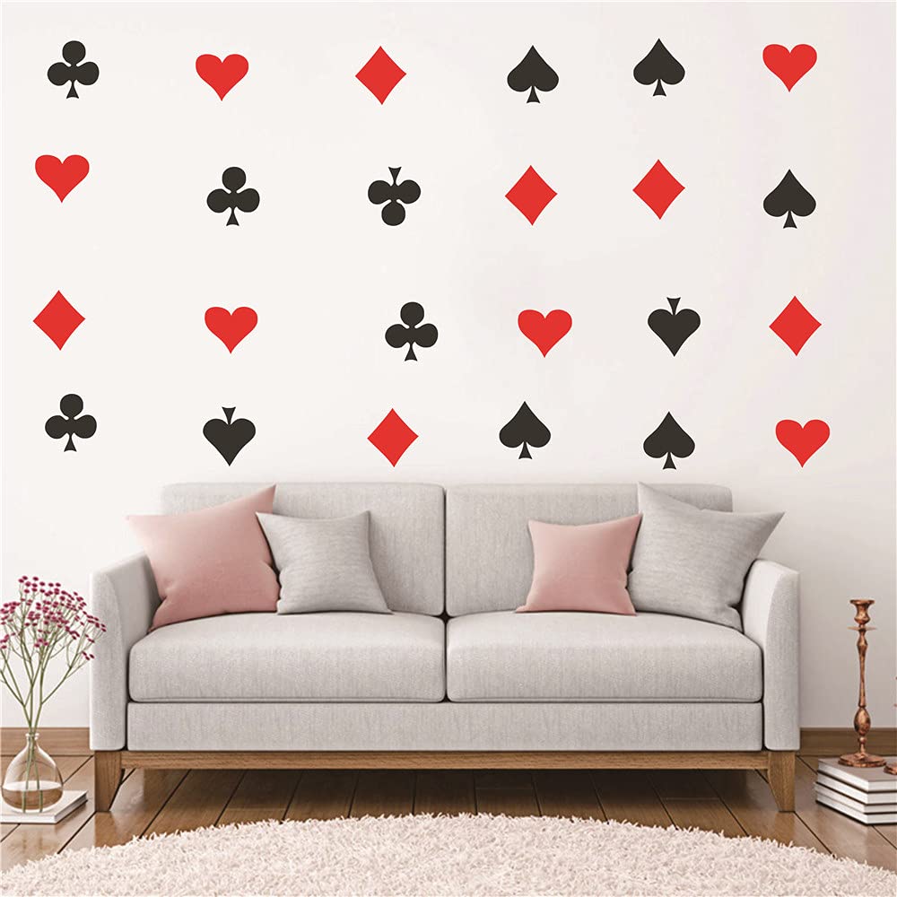 YOYOYU spade club heart diamond wall sticker pattern ideal for living rooms and bedrooms