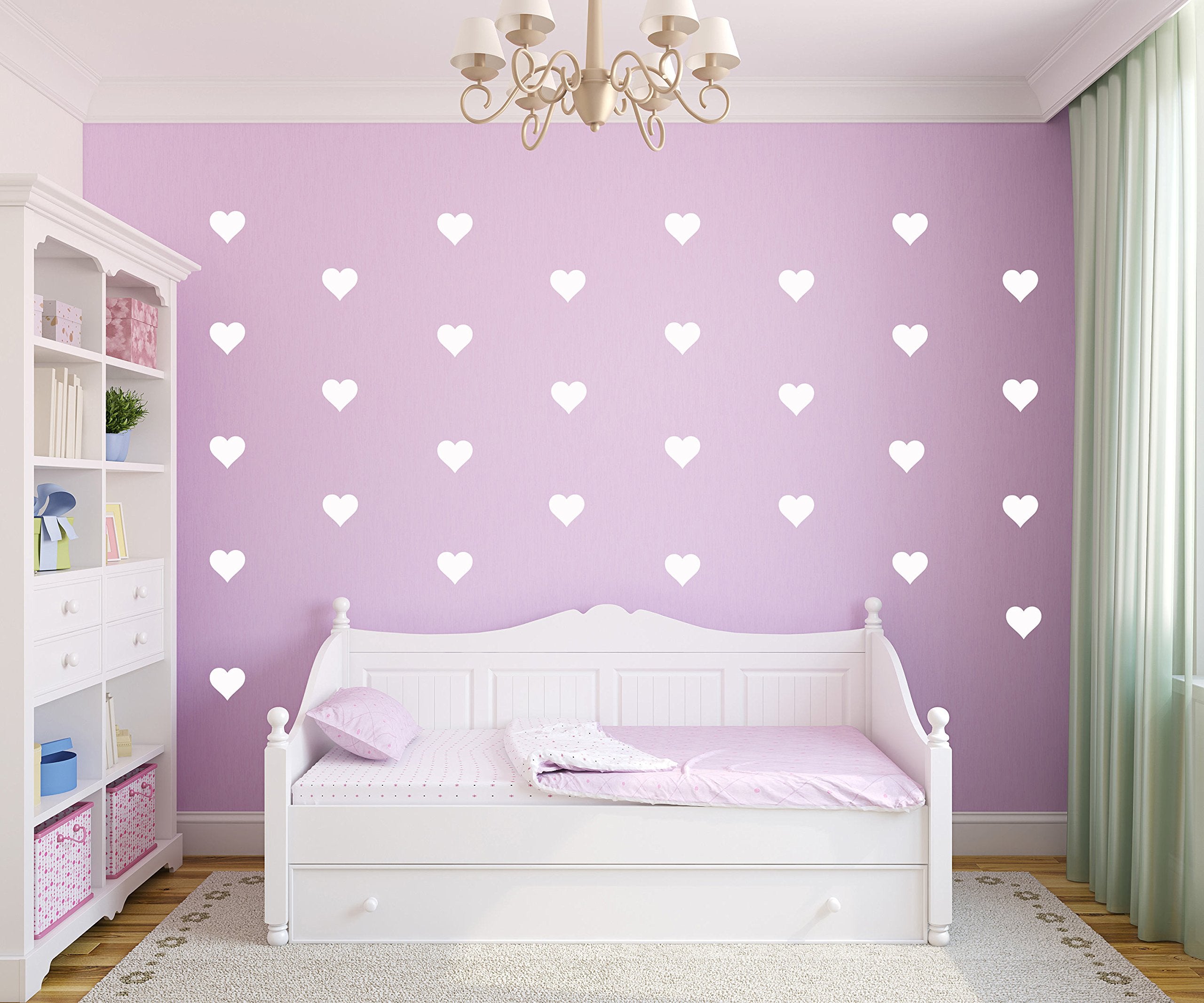 YOYOYU 2-inch hearts, gender-neutral DIY decor for walls and glass.