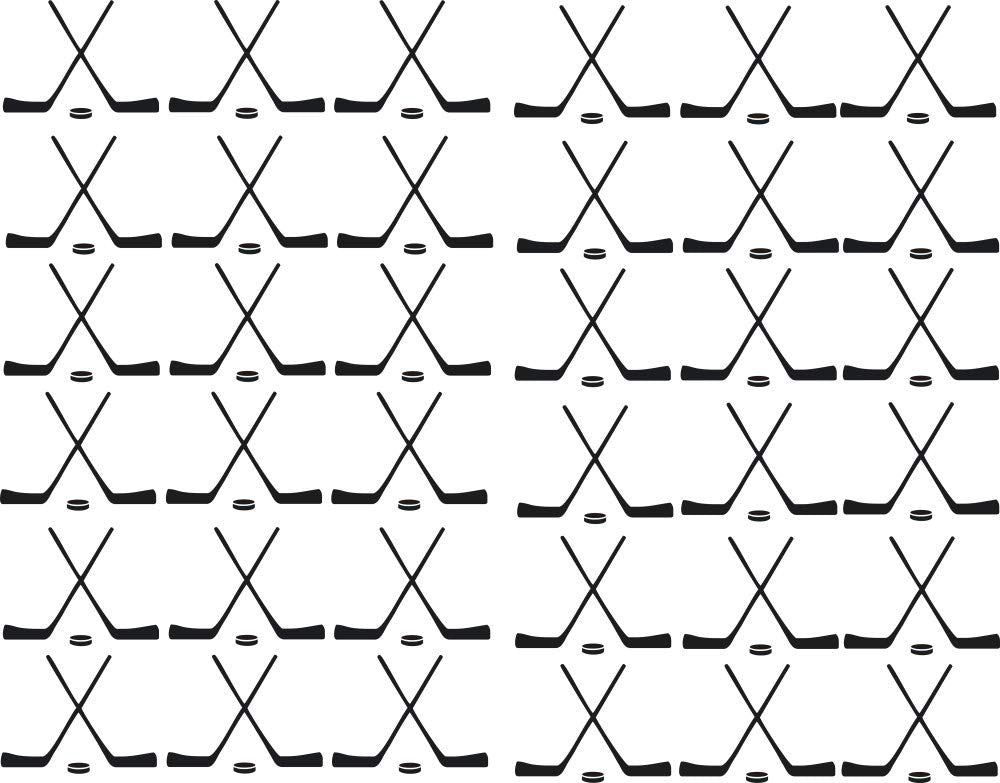 YOYOYU hockey stick wall sticker in black for a sporty boy's room