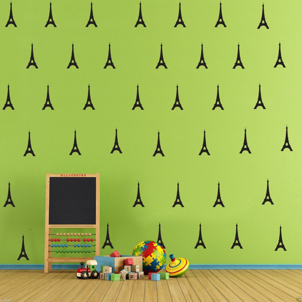 YOYOYU Eiffel Tower wall art decor enhances nurseries with elegant black silhouettes.