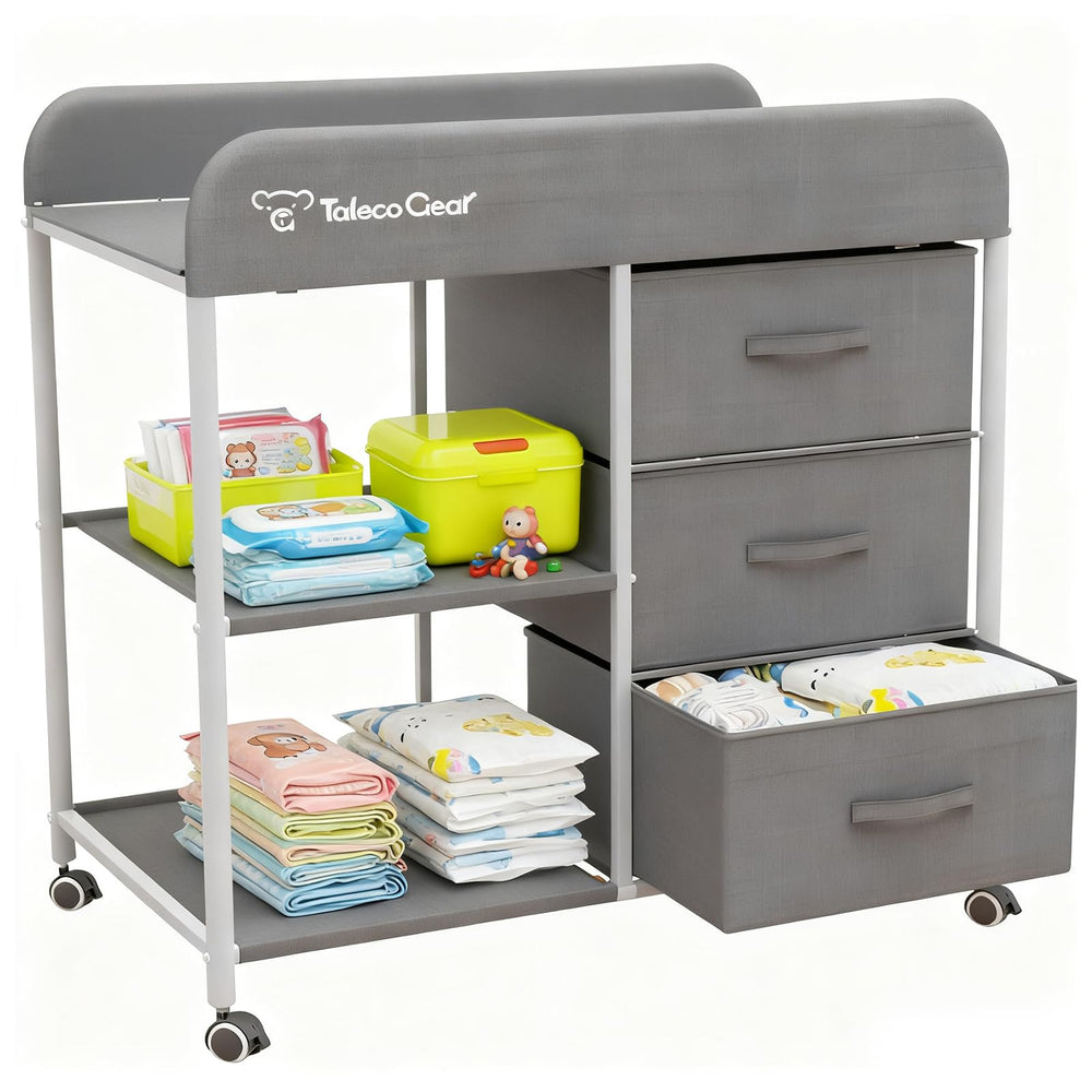 Yozoia baby changing table top view with spacious pad for comfortable diaper changes.