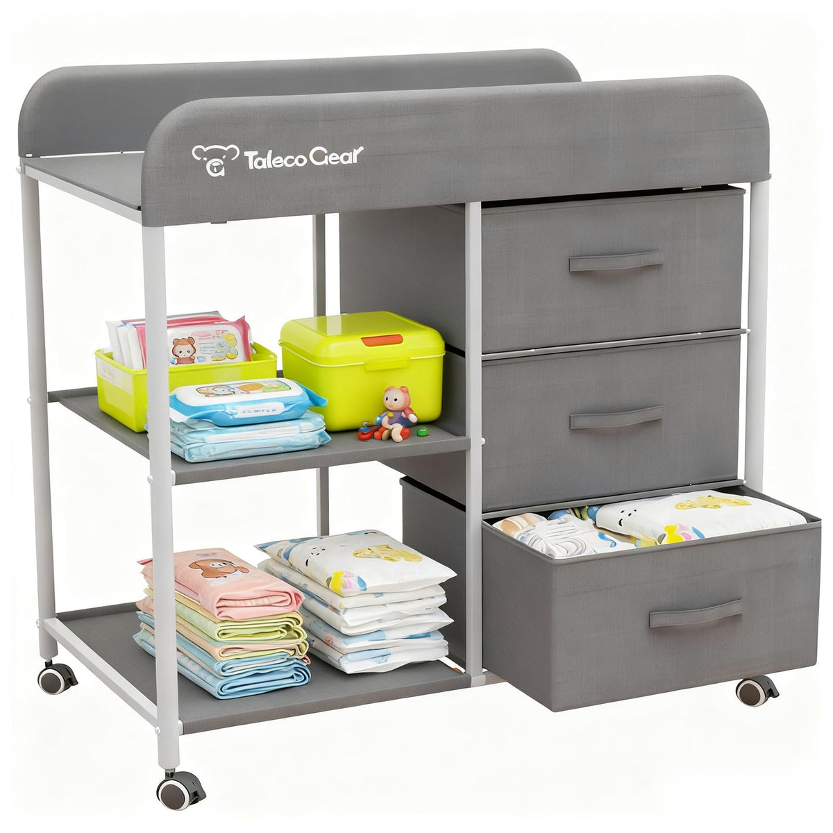 Yozoia baby changing table top view with spacious pad for comfortable diaper changes.