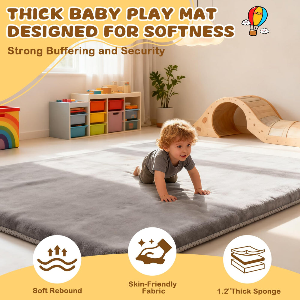 Yozoia Baby Play Mat non-slip bottom keeps the surface stable.