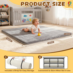 Yozoia Baby Play Mat with non-slip bottom keeps mat in place