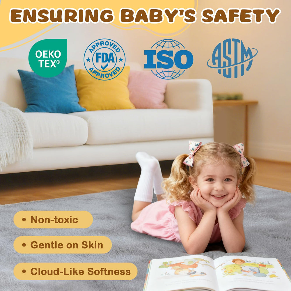 Yozoia Baby Play Mat suitable for tummy time on a smooth floor