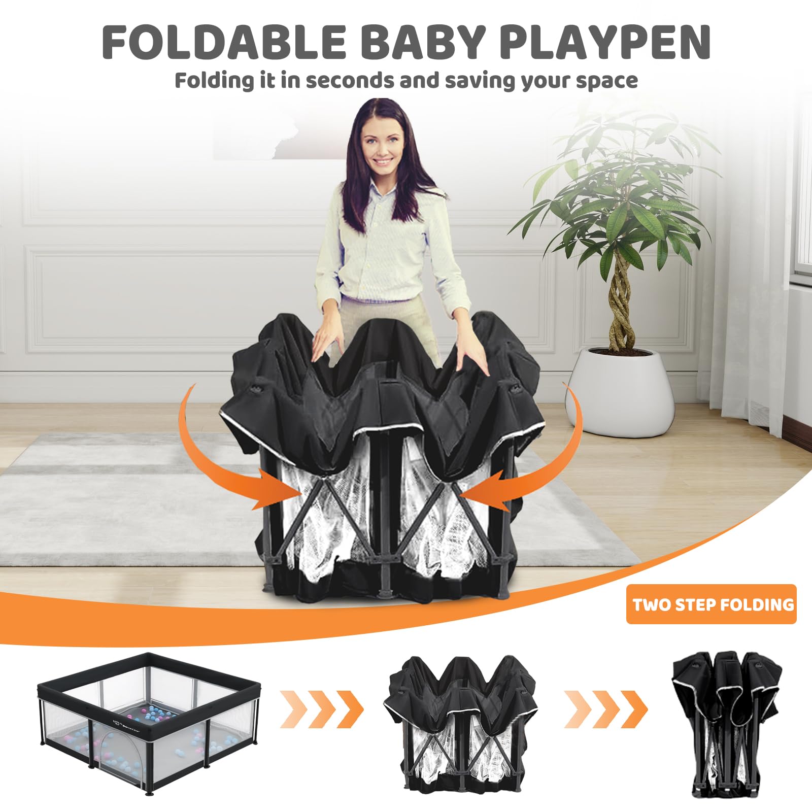 Yozoia Taleco Gear playpen gate entry provides easy, safe access for little ones.